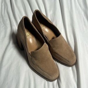 Vince Canuto Celsi Lump Loafer Heel Suede Tan